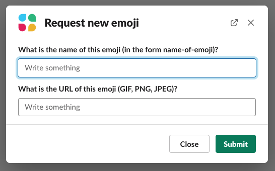 Request new emoji form